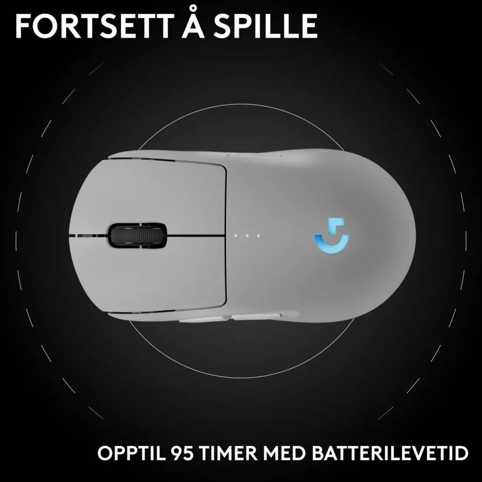 Logitech G Pro 2 Trådløs gamingmus for proffer Hvit