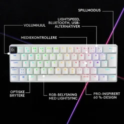 Logitech G PRO X 60 Lightspeed Trådløst gamingtastatur Tactile White