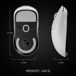 Logitech G Pro X Superlight Trådløs gamingmus Hvit