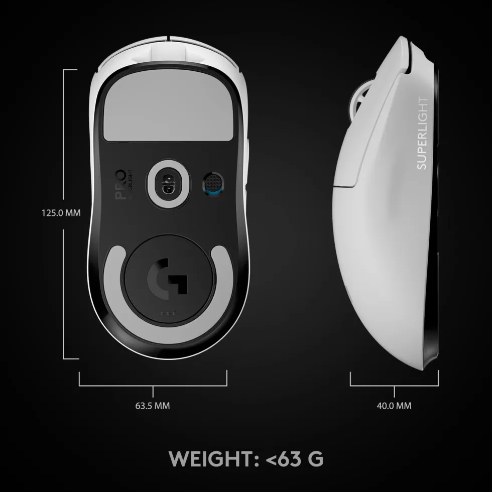 Logitech G Pro X Superlight Trådløs gamingmus Hvit