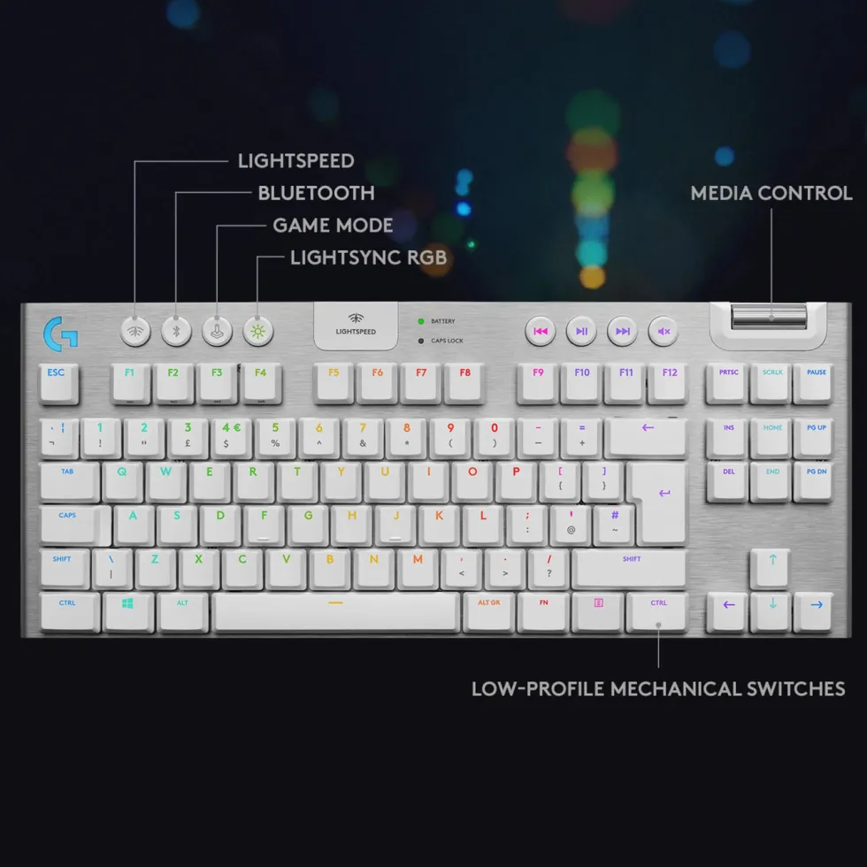 Logitech G 915 TKL Mekanisk tastatur GL Tactile Vit