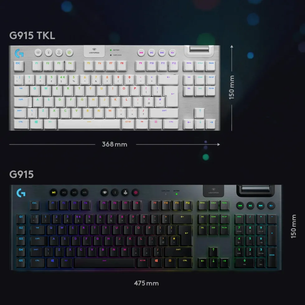 Logitech G 915 TKL Mekanisk tastatur GL Tactile Vit