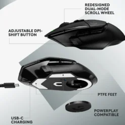 Logitech G 502 X Lightspeed Trådløs gamingmus Svart