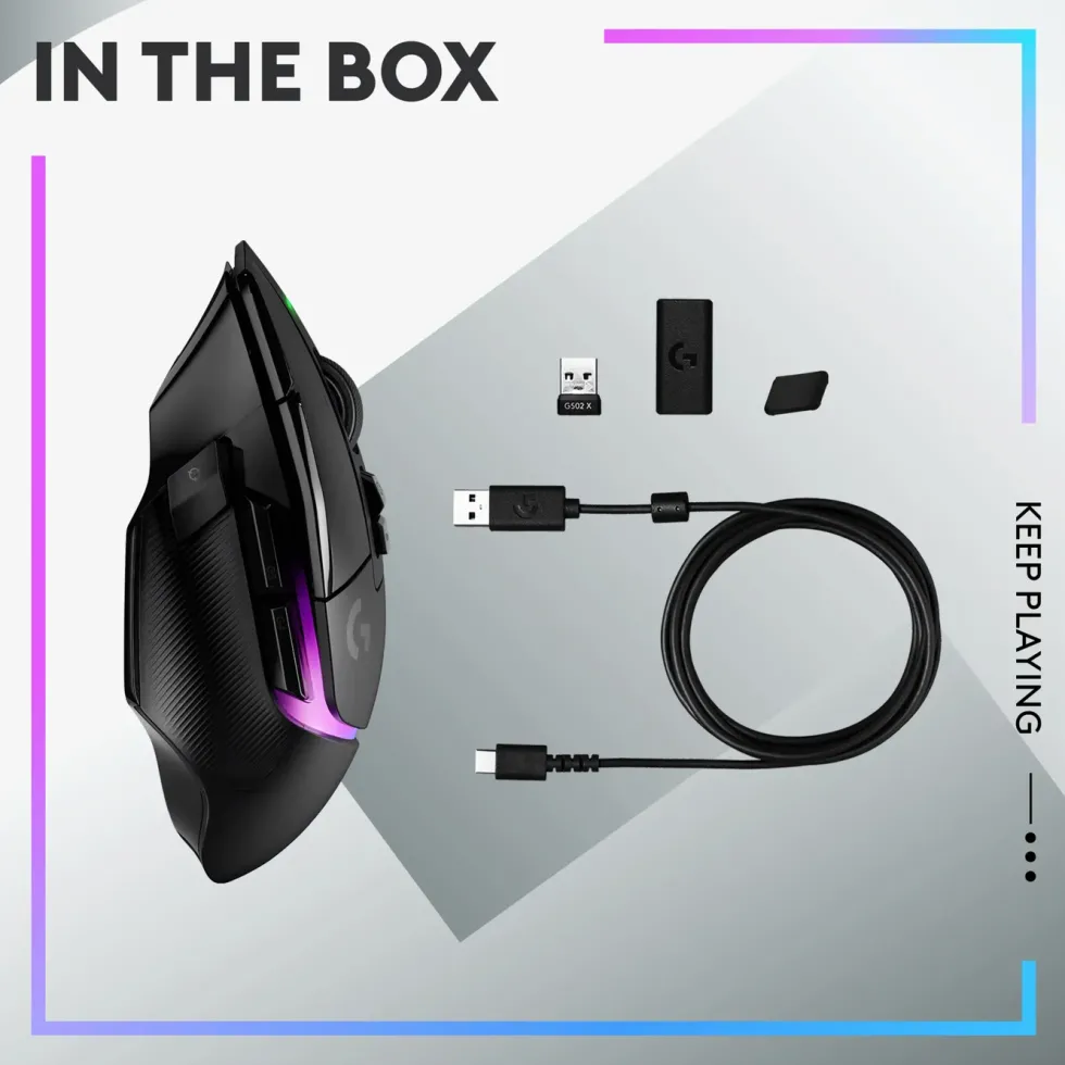 Logitech G 502 X Plus Trådløs gamingmus Svart