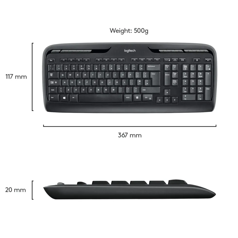 Logitech MK330 trådløst tastatur og mus