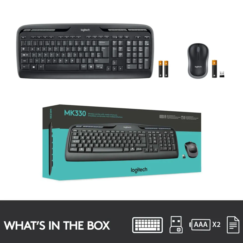Logitech MK330 trådløst tastatur og mus