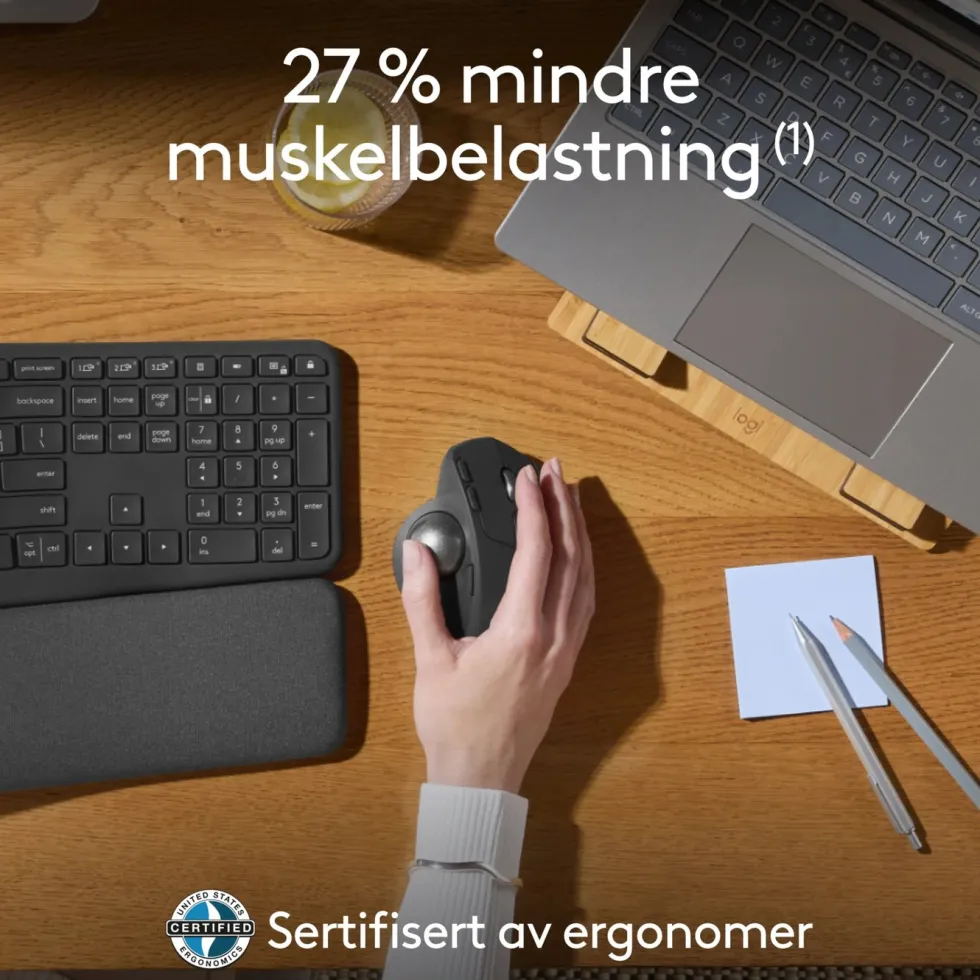 Logitech MX Ergo S Ergonomisk mus med styrekule