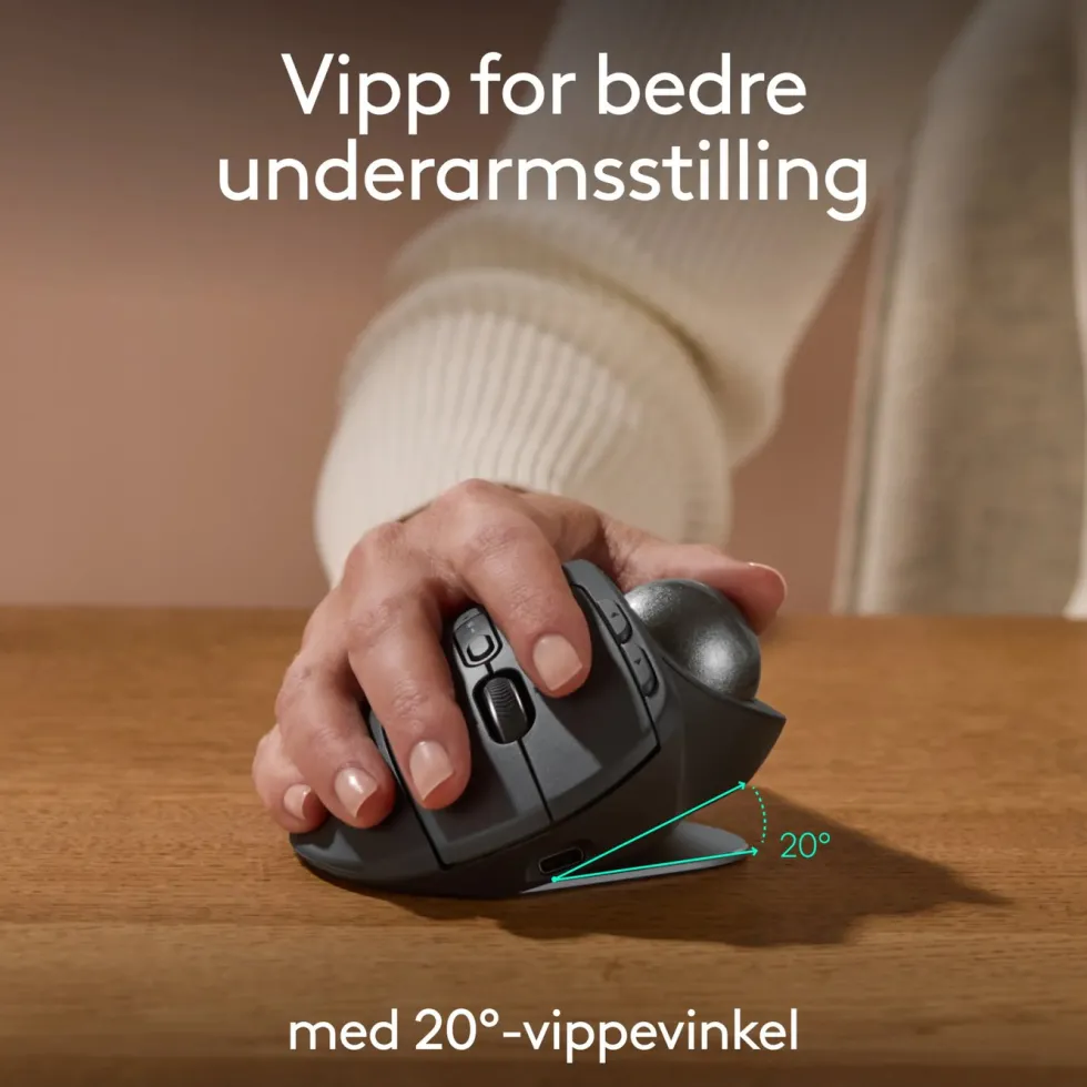 Logitech MX Ergo S Ergonomisk mus med styrekule