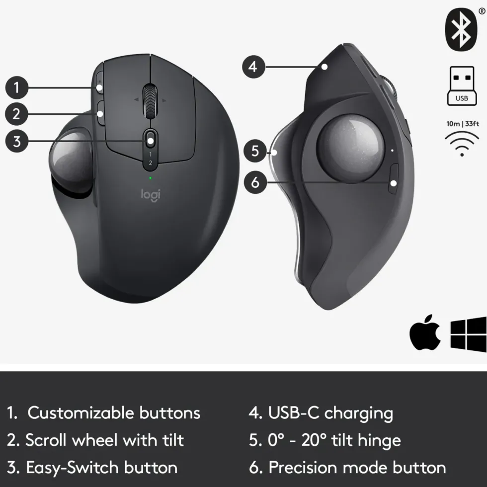 Logitech MX Ergo Trådløs styrekule