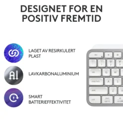 Logitech MX Keys S Trådløst tastatur Pale Grey