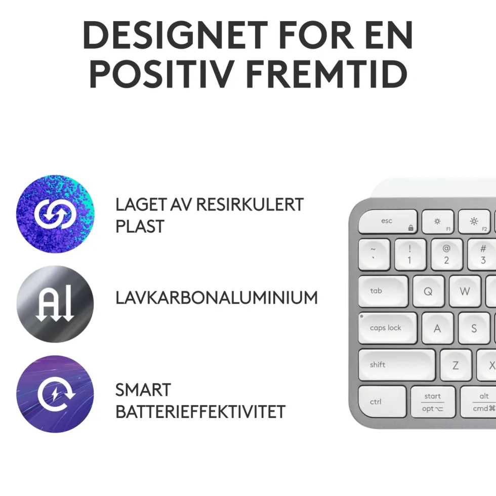 Logitech MX Keys S Trådløst tastatur Pale Grey