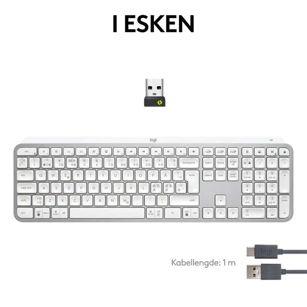 Logitech MX Keys S Trådløst tastatur Pale Grey