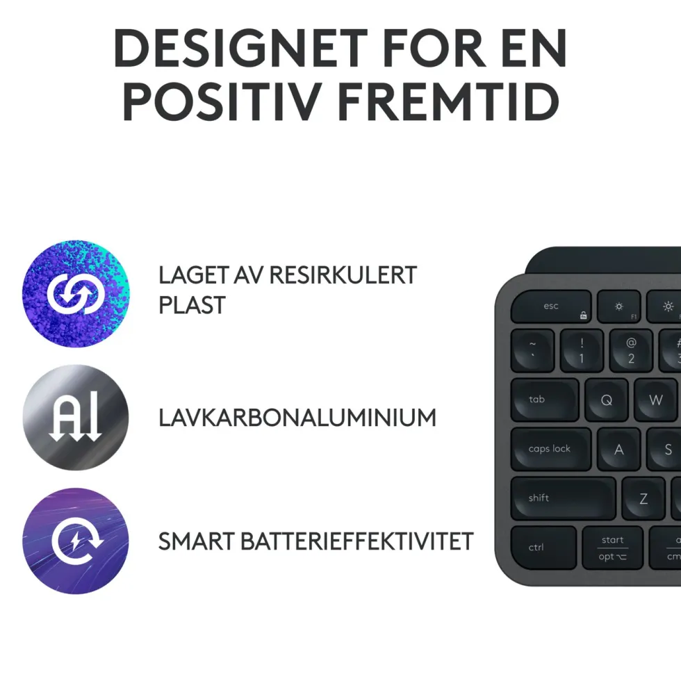Logitech MX Keys S Trådløst tastatur Graphite