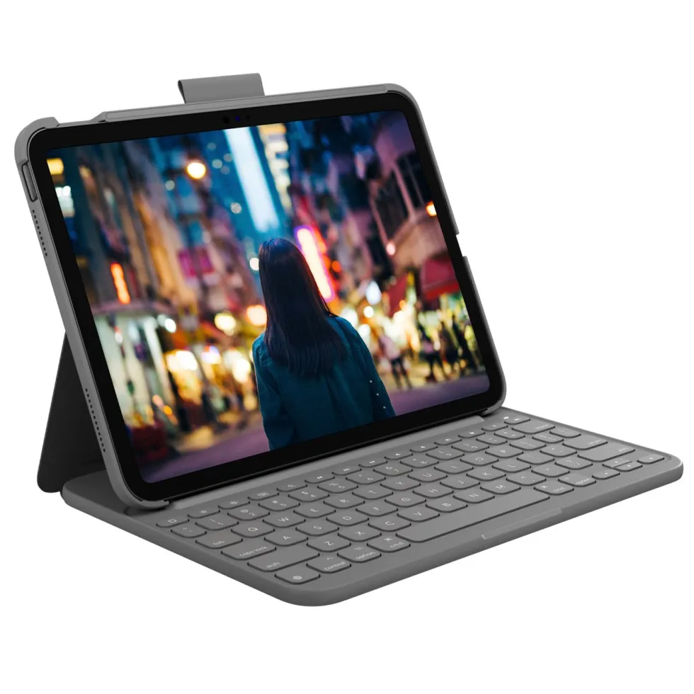 Logitech Slim Folio Tastaturetui for iPad (10. gen) og iPad (A16)