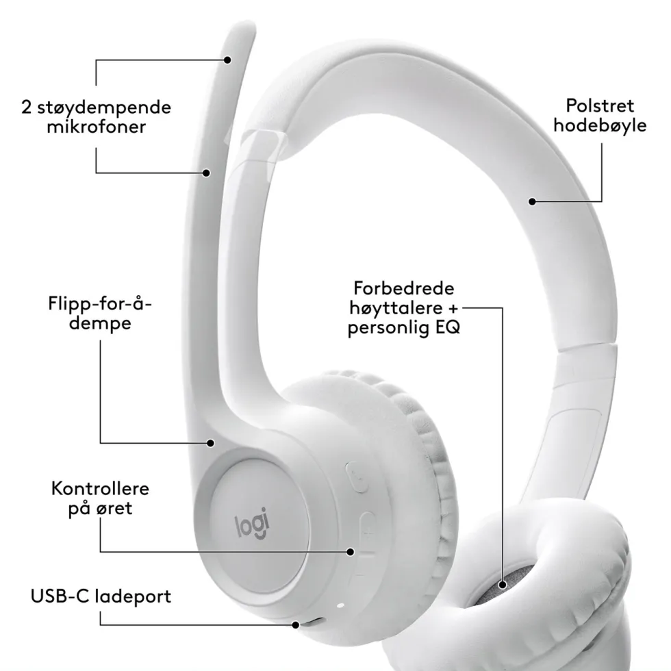 Logitech Zone 300 Trådløst headset Off-white