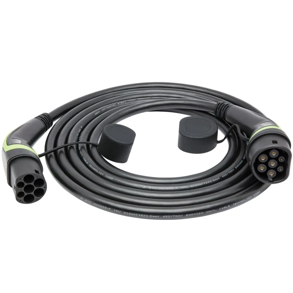 Luxorparts BEV Type 2 Ladekabel for elbil 22 kW 3-faset 8 m
