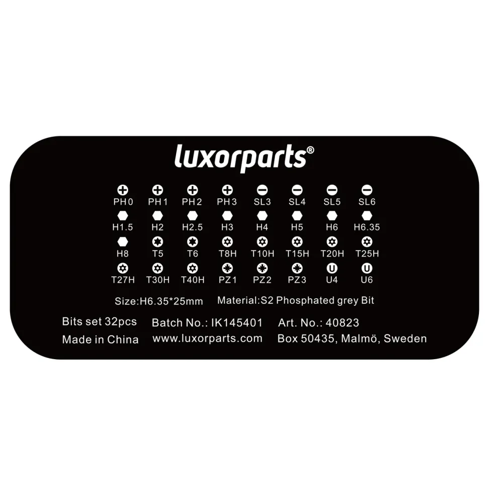 Luxorparts Bit-sett 32 deler