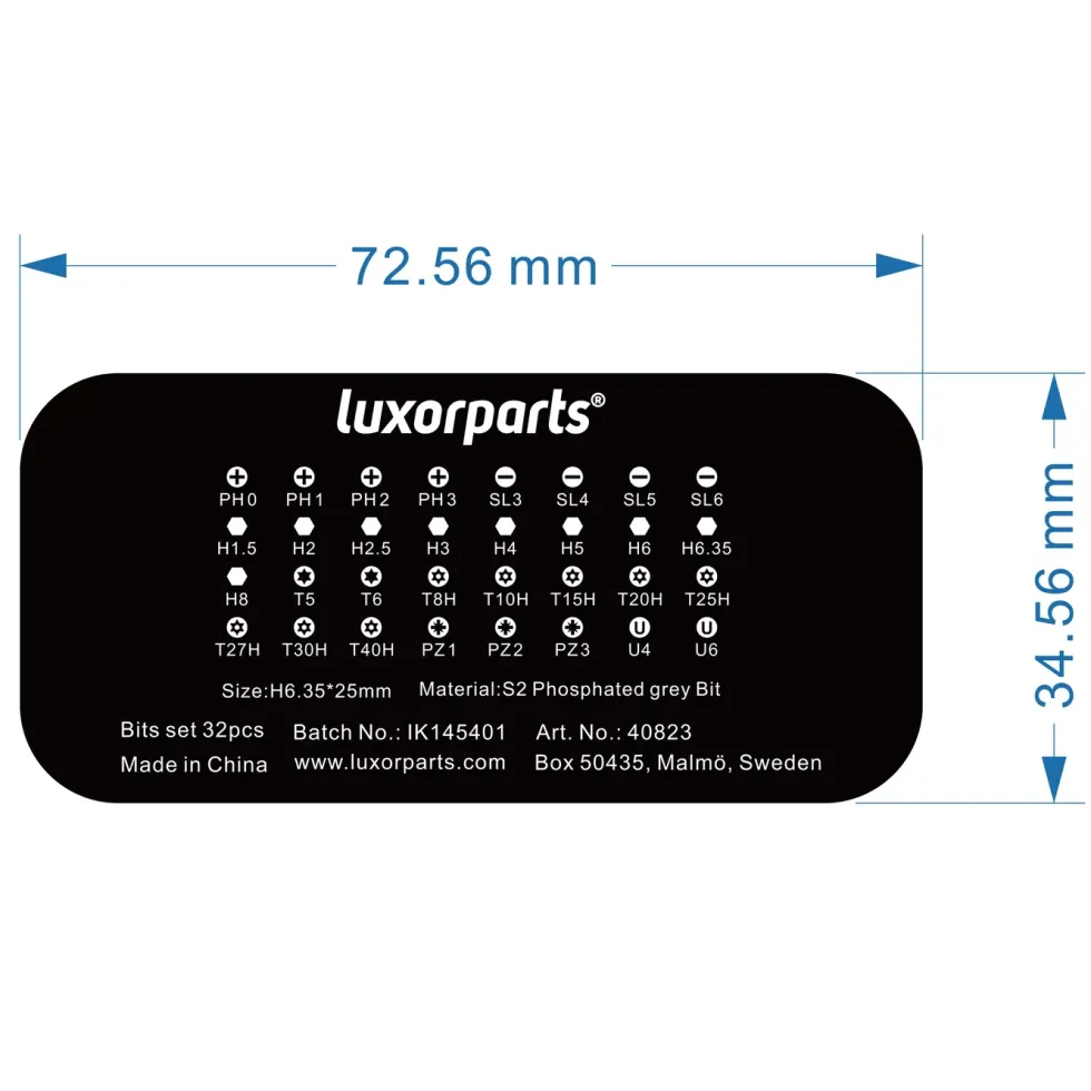 Luxorparts Bit-sett 32 deler