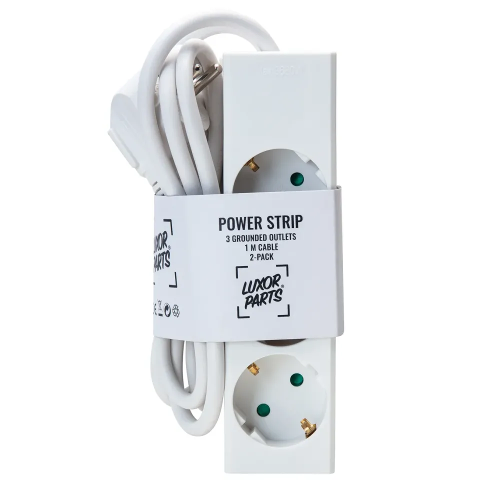 Luxorparts Grenuttak 3-veis 1 m hvit 2-pk.