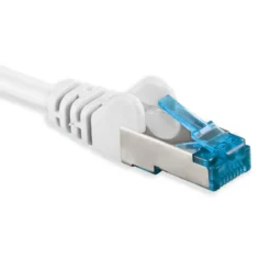 Luxorparts Halogenfri S/FTP-nettverkskabel Cat. 6a Hvit 0,5 m