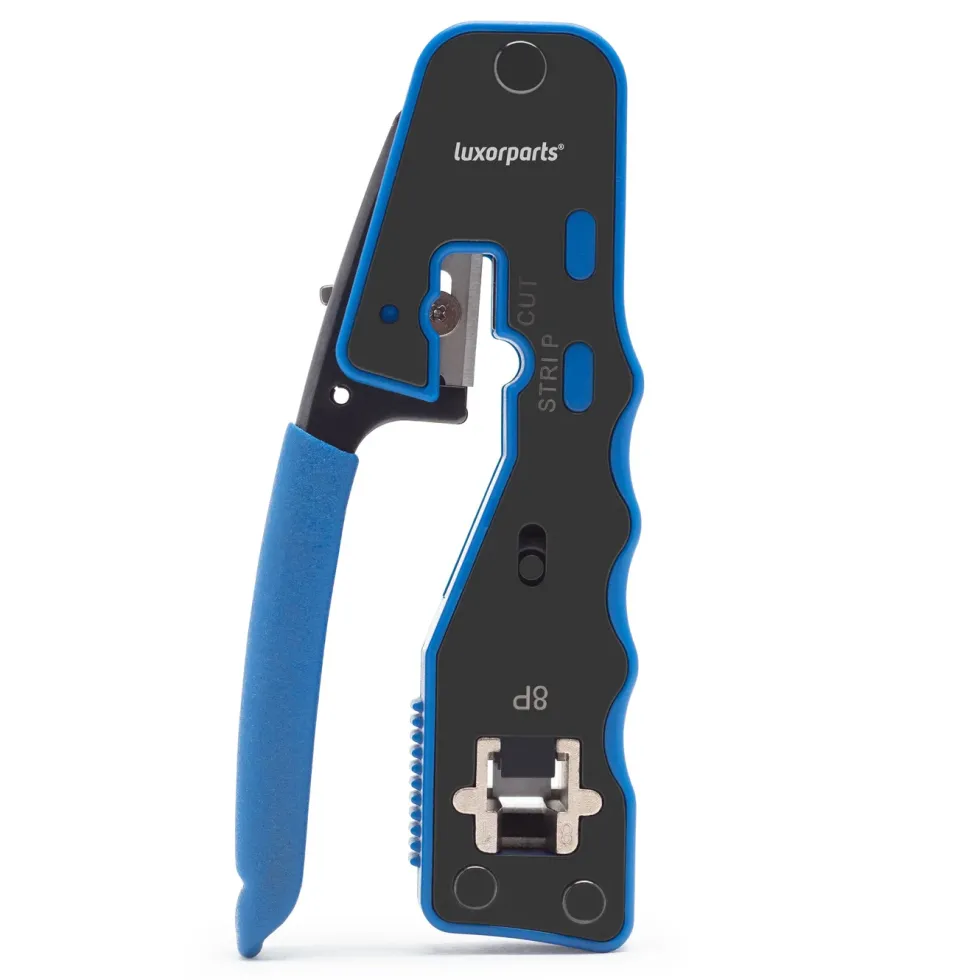 Luxorparts Krympetang med klippe- og dekselfunksjon for RJ45-kontakter