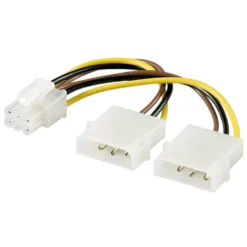 Luxorparts PCI Express-strømadapter 6-pin (2x Molex)