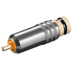Luxorparts RCA-kontakt med metallinnfatning, hann Svart