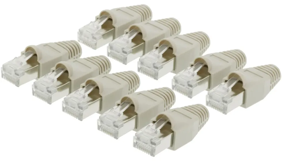 Luxorparts STP-modulkontakt RJ45 Cat. 6 med strekkavlastning, 10-pk.