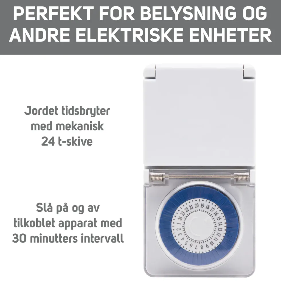 Luxorparts Tidsbryter for utendørsbruk 24 t