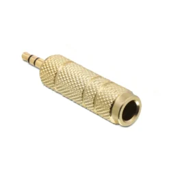 Lydadapter 6,3 mm til 3,5 mm, stereo, gull
