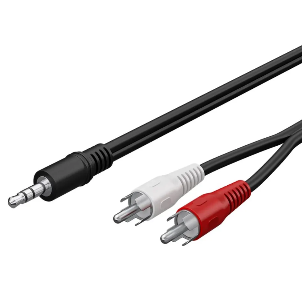 Lydkabel 3,5 mm til 2x RCA 5 m