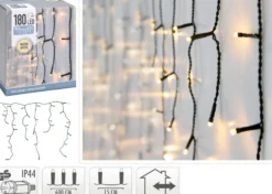 Lyslenke med istapper for dekorasjon 180 LED