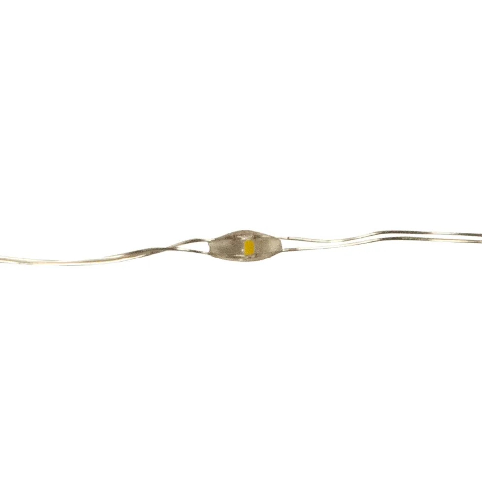 Lyslenke Micro 40 LED 1,95 m, batteridrevet (sølv)