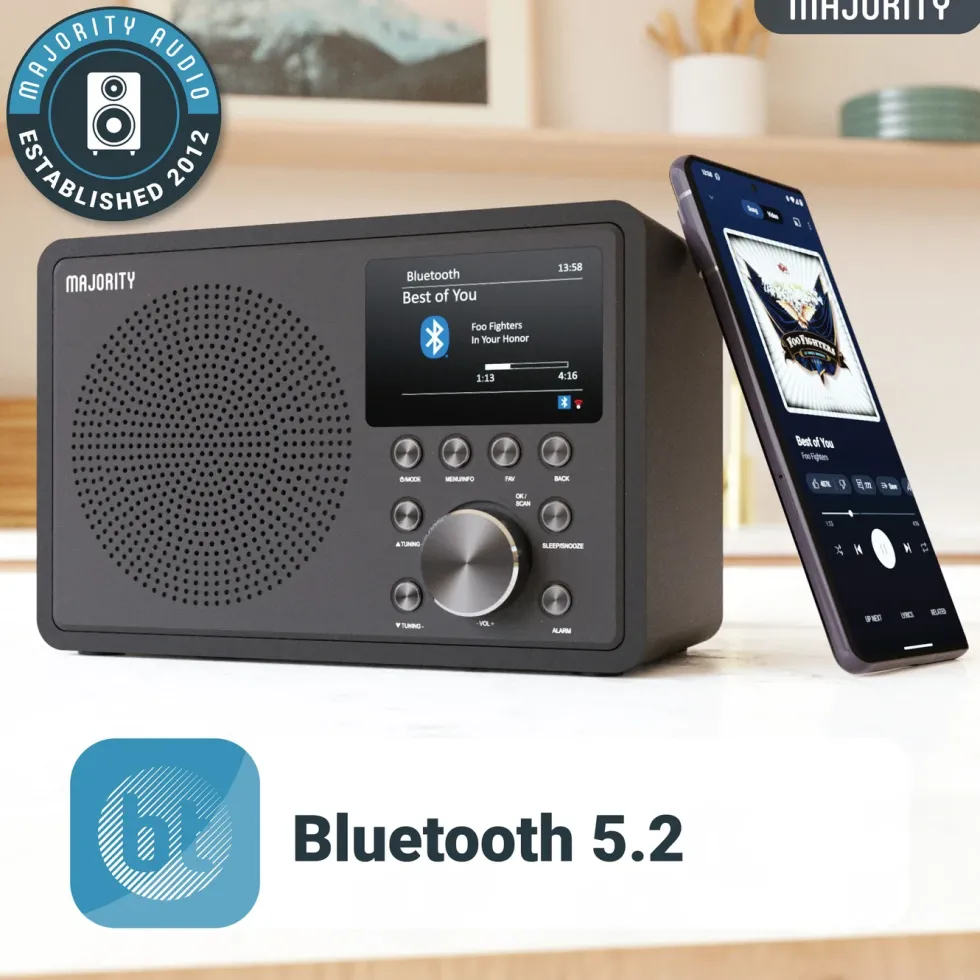 Majority Touro Internet Radio med Wi-Fi og AM/FM