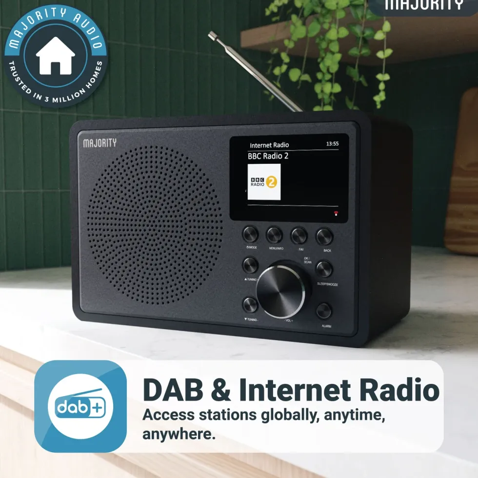 Majority Touro Internet Radio med Wi-Fi og AM/FM