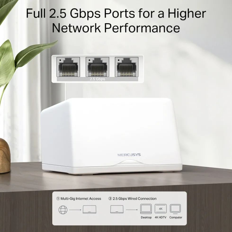 Mercusys Halo H47BE Mesh Wifi 7-system 2-pk.