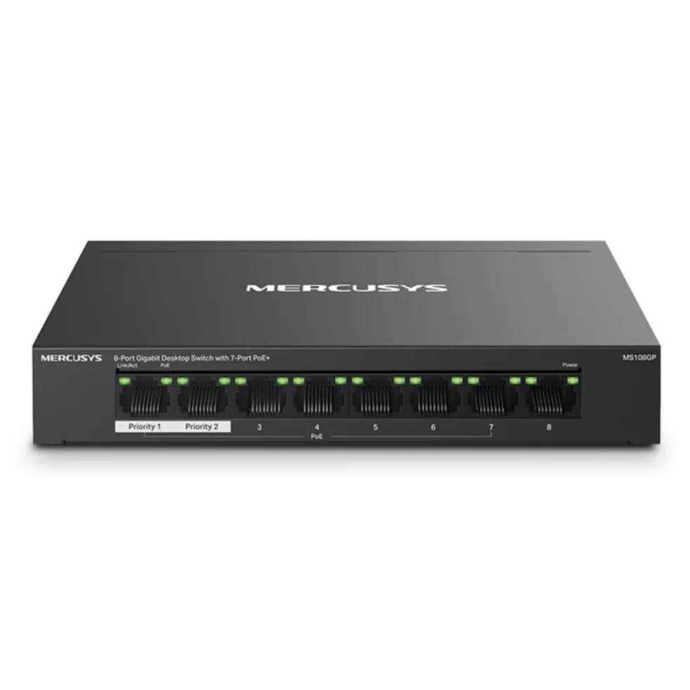 Mercusys MS108GP 8-porters gigabitswitch med POE+