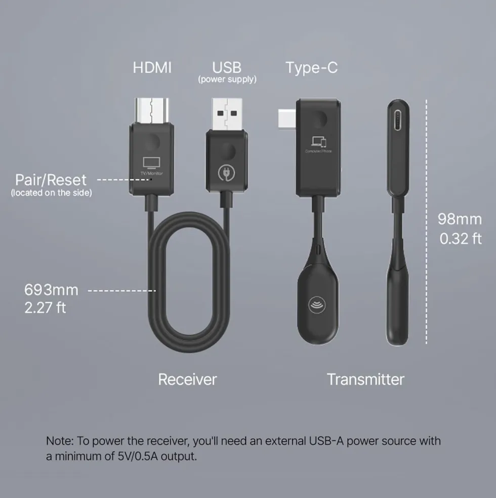 MiniX Neo C1 USB-C til HDMI trådløs displaydongel