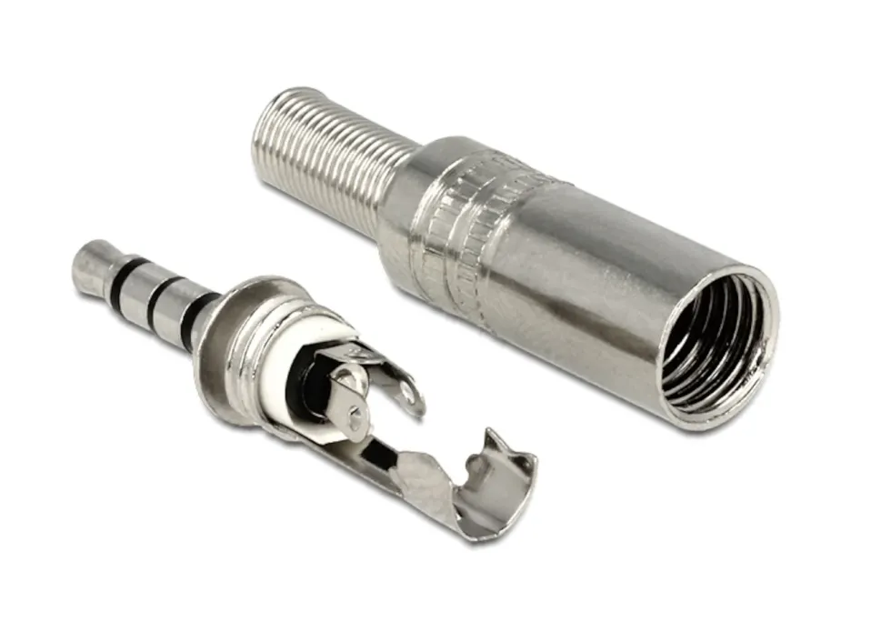 3,5 mm-kontakt i metall, hann, 4-pinners
