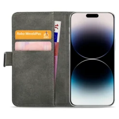Mobilize Classic Gelly Wallet Book Case – Mobildeksel for iPhone 14 Pro Max Svart