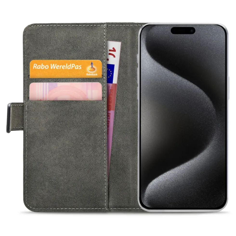 Mobilize Classic Gelly Wallet Book Case – Mobildeksel for iPhone 15 Pro Max Svart