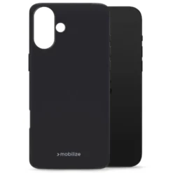 Mobilize Rubber Gelly Case – Mobildeksel for iPhone 16 Plus Svart