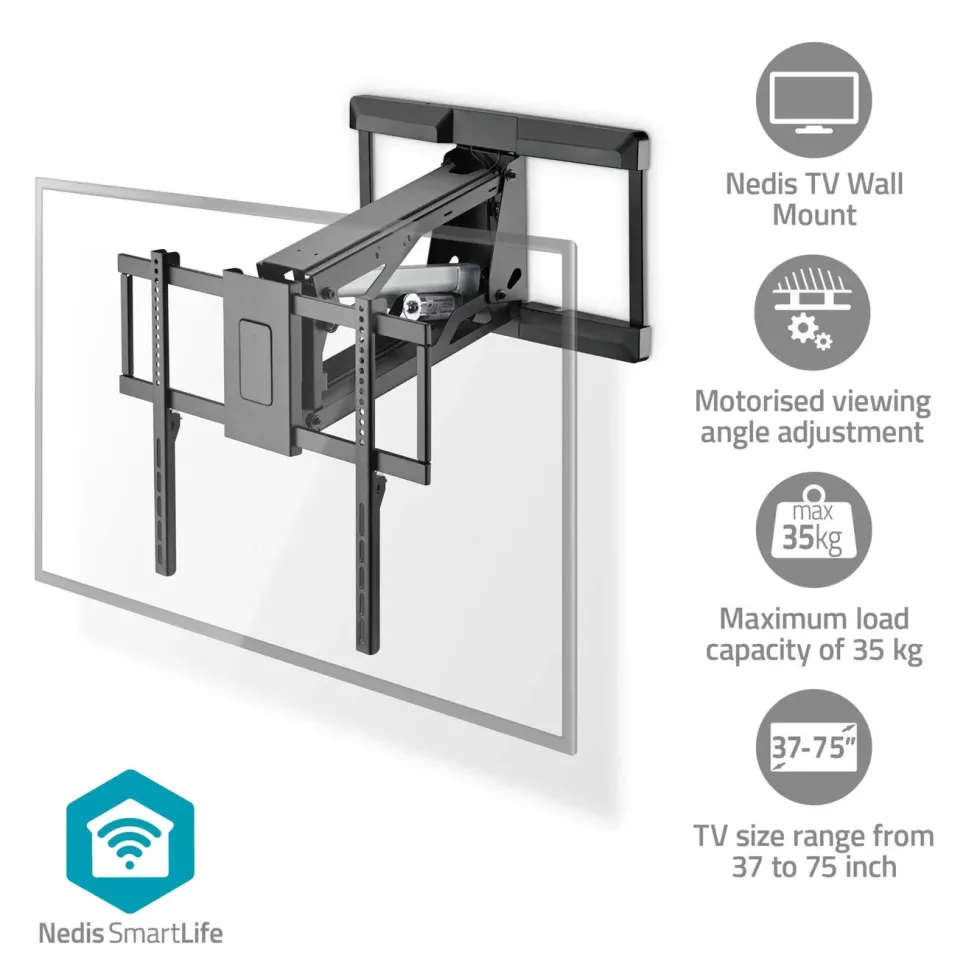 Nedis Motorisert TV-veggfeste 37–75"