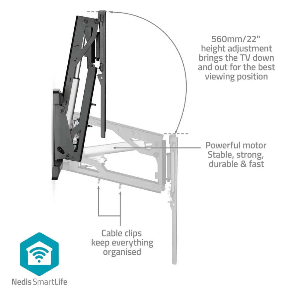 Nedis Motorisert TV-veggfeste 37–75"