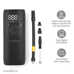 Nedis Oppladbar luftkompressor