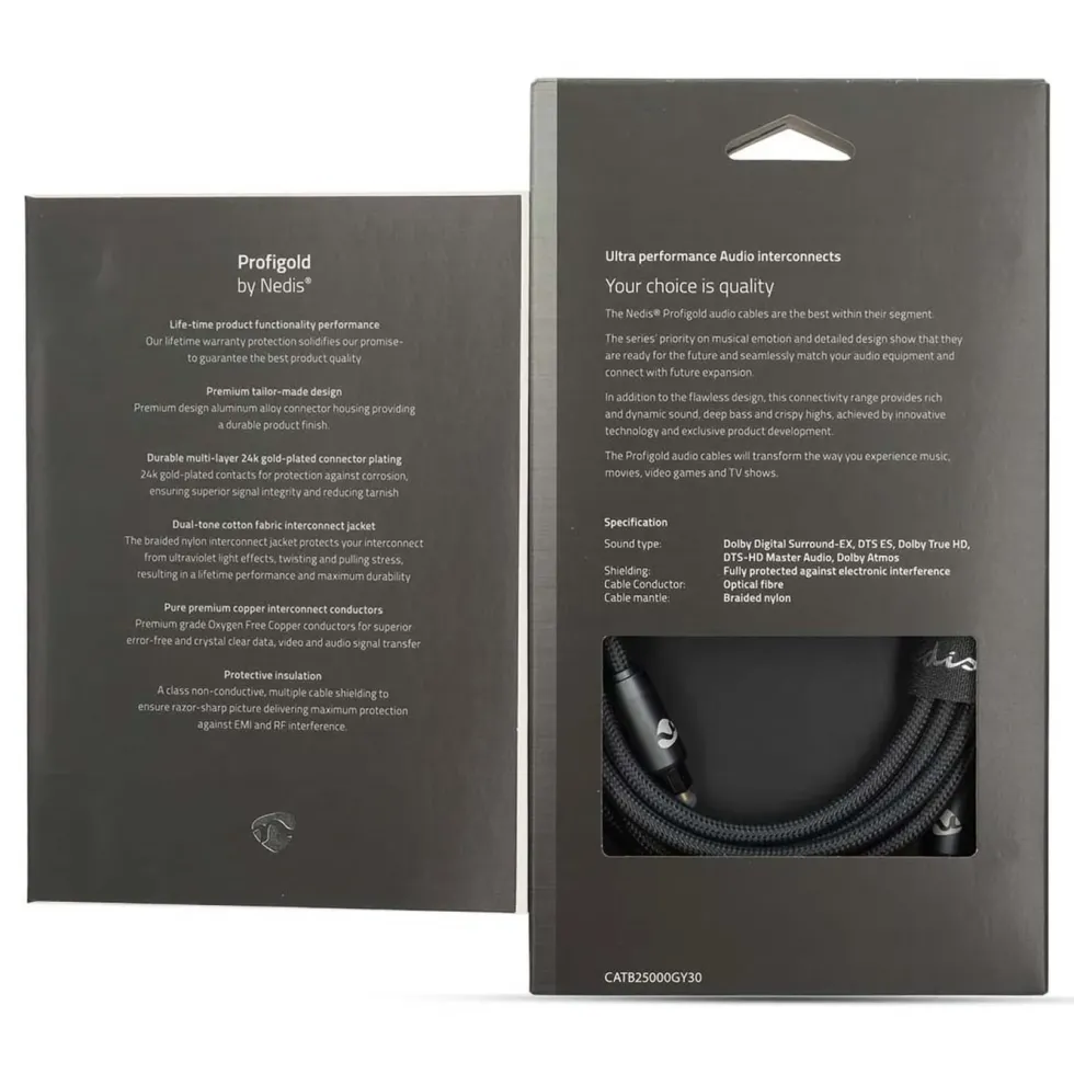 Nedis Optisk lydkabel Toslink 3 m