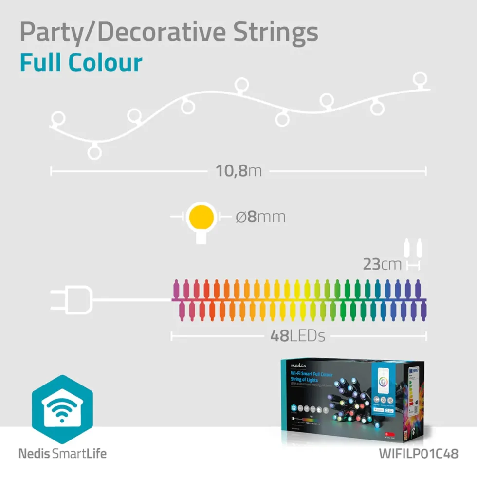 Nedis SmartLife Lyslenke RGB+ 10,8 m