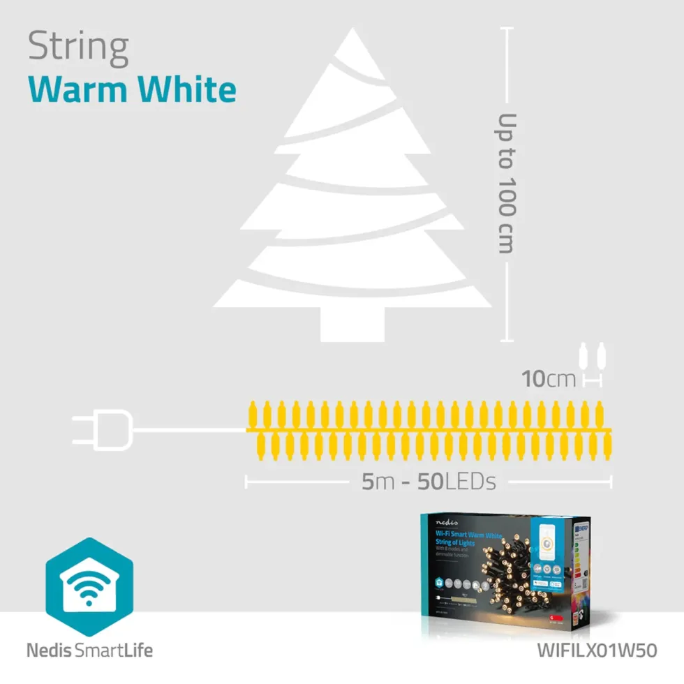 Nedis SmartLife Varmhvit Lyslenke 5 m