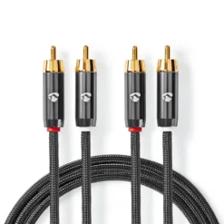 Nedis Stereolydkabel med doble RCA-kontakter 2 m