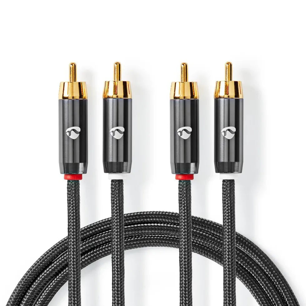 Nedis Stereolydkabel med doble RCA-kontakter 2 m